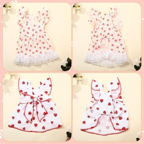 Janinka 4 PCS Dog Dog for Dogs Small Dogs Dress مع 36 PCS أقواس الشعر مع أشرطة مطاطية ملحقات الشعر الملونة للحيوانات الأليفة إكسسوارات التهوية للحيوانات الأليفة الصغيرة المتوسطة in Saudi Arabia