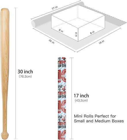 RUSPEPA 4th Birthday Wrapping Paper for Boys, Mini Roll, Truck & Happy Fourth Birthday Stripe Design, 17 Inches x 16.4 Feet in Saudi Arabia