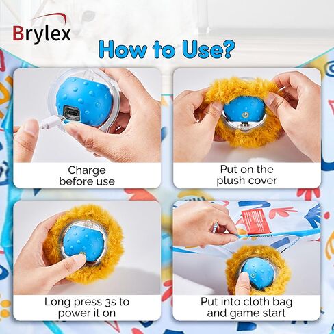 ألعاب Cat Interactive Brylex ، كرة متداولة تنشيطها مع حصيرة اللعب ، لعبة إخفاء تلقائية للبحث عنها ، أوضاع سريعة وبطيئة ، لعبة إثراء القطط القابلة لإعادة الشحن USB ، 28 "حصيرة. in Kuwait
