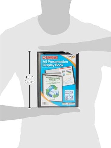 Tiger 301718 40 A5 Pocket Presentation Display Book - Black,Medium in Saudi Arabia
