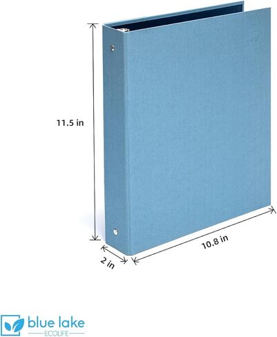 Blue Lake ECOLIFE 3 Ring Binder 1 Inch with Interior Pockets, 2 Pack Plastic-Free Binder Organizer Students School Office Supplies in Kuwait