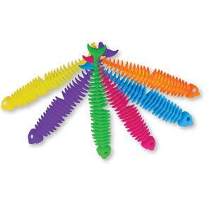 Fish from Deluxebase. Pack of 3 Colourful Stretchy Skeleton Fidget Toys Novelty Squishy Animals for Sensory Stress Relief Toy & Party Favours (Assorted Colours).