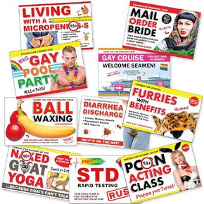 10 Pack Prank Postcards; Prank your Friends and Family Anonymously, 4" x 6" Glossy Postcards, Guaranteed Laughs!