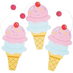 Fun Express Ice Cream Cone Paddle Ball Games – 12 Pieces
