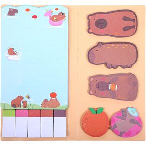 Sticky Notes Set, Cartoon Theme Cute Self-Stick Notes Pad, Coffee Love Aesthetic Self Sticky Notepads, Teacher Appreciation Gifts, Sticky to Do Notepad for Office School Supplies(Cat)