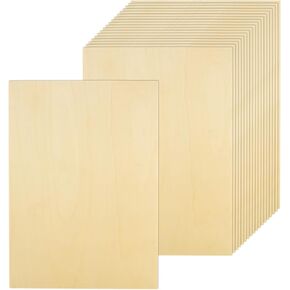 16 Pieces 16x12x1/16Inch Basswood Sheets Craft Wood 1.5mm Thin Basswood Sheets Plywood Sheets Unfinished Wood Sheets for Laser Cutting, Arts & Crafts, Painting, Pyrography, Architectural Models