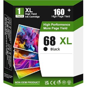68 Ink Cartridges for Envy 6555e 6155e Ink Compatible with HP 68 Black Color Ink Cartridges Combo Pack Compatible with Envy 6552e 6555e 6155e 6152e 6558e 6552 e 6555 e Printer (1 Black,1 Tri-Color)