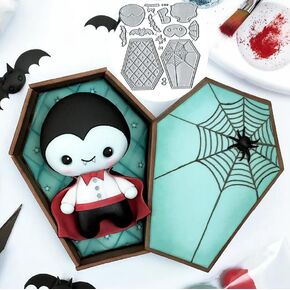 Halloween Vampires Metal Die Cuts Cutting Dies, Halloween Vampires Cutting Dies Paper Cards Cutting Dies Cut Stencils for DIY Embossing Card Making Book Tags Decorative Paper Dies Scrapbooking