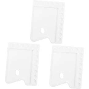 3Pcs Plastic Paint Plate Color Mixing Board for Watercolor Pigment Trays Durable and Convenient Art Palette for DIY Craft and Painting Projects