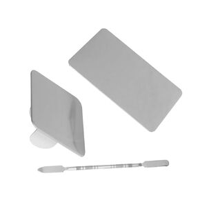2sets Makeup Mixing Trays with Spatulas Nail Art Tools Practical Palette for Foundation and Pigment Mixing for Professionals and Beginners