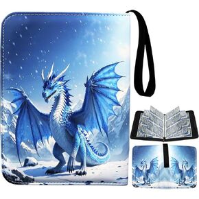 Deluxe Blue Dragon Trading Card Binder – 900-Pocket Zipper Album, 9-Pocket Card Holder for Fans & Collectors – Fits Standard Size TCG Sleeves