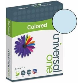 Colored Paper, 20lb, 8-1/2 x 11, Blue, 500 Sheets (UNV11202)