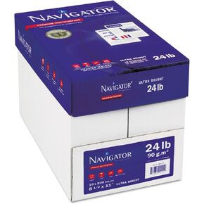 Navigator NMP1124 Premium Multipurpose Paper, 99 Brightness, 24lb, 8-1/2 x 11, White, 5000/Carton