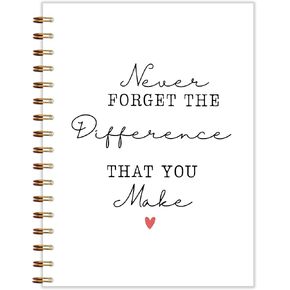 Never Forget the Difference You Make Spiral Notebook 5.5x8.3, Retirement Journal, Retirement Farewell Going Away Gifts for Coworkers Boss Journal, Appreciation Gifts for Colleague Journal
