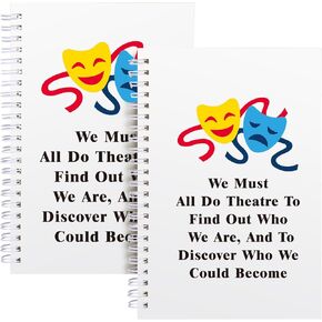2 Pcs Spiral Notebook Theater Gifts Drama Journal Notebook,100 Ruled Pages Journaling Notebook,Drama Gift for Actor Actress Director Theatre Lover,Graduation Gifts for Drama Teacher Students (Drama-We Must)
