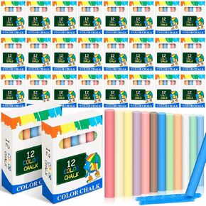 Yeaqee 600 Pcs Colored Chalk Low Dust Chalks Stick for Chalkboard Blackboard Non Toxic Chalk Bulk for Teachers Kids School Supplies Classroom Prizes Gifts Goody Bag Fillers