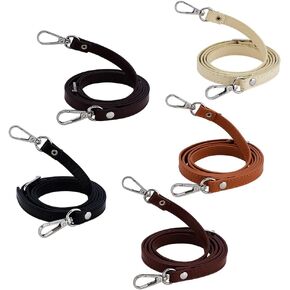 PH PandaHall 5 Colors Adjustable Leather Purse Strap Crossbody Bag Strap, 41~48 Inch Leather Bag Handle Replacement Shoulder Bag Strap with Platinum Buckles for Bags Making