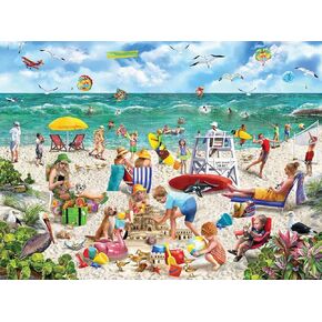 White Mountain Puzzles Beach Day Seek & Find - 1000 Piece Jigsaw Puzzle