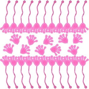 24 Pcs Blue Sticky Hands Bulk Stretchy Sticky Hand Toy Mini Stretchy Hands Fidget Toys for Kids Birthday Party Favors Goodie Bag Stuffers Filler Classroom Prizes(Hand Shape)