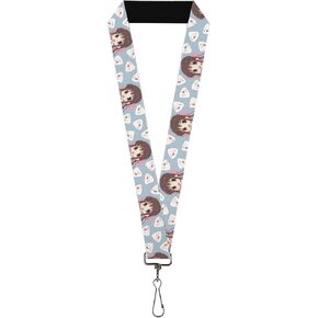 Buckle-Down Crunchyroll Lanyard, Fruits Basket Chibi Tohru Honda and Rice Ball Light Blue, Elastic