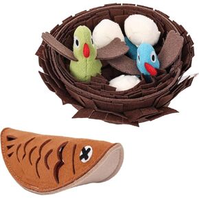 Plush Large Dog Toy with Squeaker and Crinkle Paper, Interactive Puppy Chew and Teeth Cleaning Toy, Pet Toys for Small, Medium and Large Dogs (Elephant&Snail)