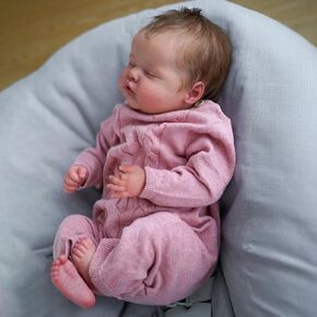 WOOROY Realistic Reborn Baby Dolls – 18-Inch Real Life Sleeping Newborn Girl, Lifelike Doll with Weighted Soft Body, Handmade Gift Toy with Accessories for Kids Age 3+