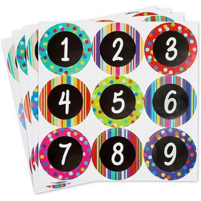 Bright Creations Spot Markers, Round Numbers Stickers for Classroom Line-Up - Pack of 36