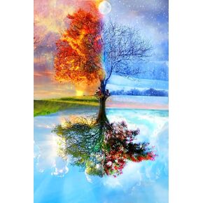 najiaxiaowu Adult Puzzle Classic Jigsaw Puzzle 1000 Pieces Wooden Puzzle DIY Black and White Bridge and Red Tree Modern Home Decor Intellectual Game Wall Art Unique Gift 75x50cm