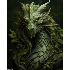 WUIVCTR Paint by Numbers Dragon for Adults, Acrylic Oil Painting by Numbers Kits for Beginner with Paintbrushes Brushes Art Crafts Canvas for Home Decor 16x20 inch