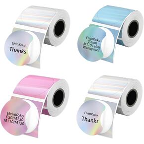 4rolls M110Thermal Labels Round1.96（50mm） Waterproof Circle Sticker Laser Paper for P50 M108 M220Labels Tapes mix1