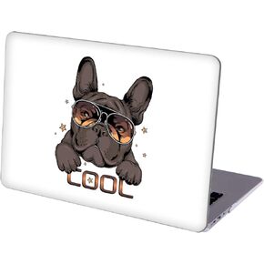 Case Compatible with MacBook Air 13 inch Retina Display with Touch ID, Hard Protective Shell with Keyboard Cover ( M1 A2337 A2179 A1932, 2018 2019 2020 Release) - French Bulldog in Sunglasses