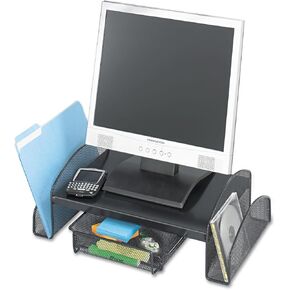 Safco 2159BL Onyx Mesh Steel Monitor Stand, 19 1/4 x 11 1/4 x 6 1/4, Black