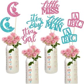 16 Pack Boy or Girl Centerpiece Sticks, Gender Reveal Party Decorations, Baby It's a Girl It's a Boy Baby Shower Table Toppers for Pink or Blue Baby Shower Kids Birthday Party Decorations