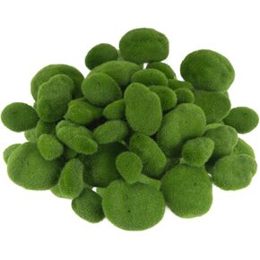60 PCS 5 Size Artificial Moss Rocks Decorative, Green Moss Covered Stones, Fake Moss Ball Decor for Floral Arrangements, Fairy Gardens and Crafting