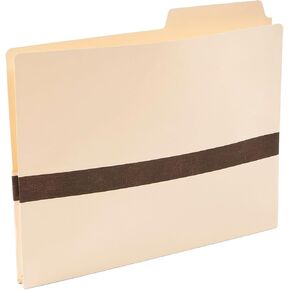 Staples 809801 Paper Stock File Pockets 1-Inch Expansion Letter Manila/Blk 50/Bx