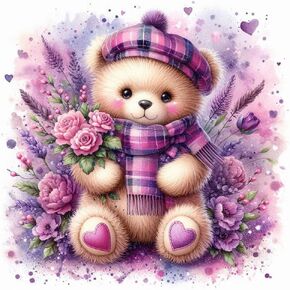 Acudotr Bear Diamond Painting Kits for Adults, 5D DIY Diamond Art Kits for Beginners, Full Drill Diamond Painting Kits for Home Wall Decor, 12x12 Inch