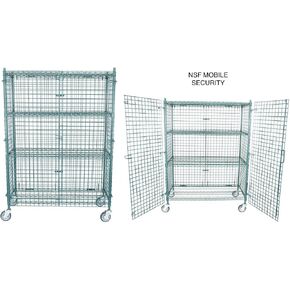 Green Wire Rolling Security Cage System 18 Inch x 36 inch x 69 inch NSF Listed and Lockable for Secure Storage Warranty Included Bonus Lock with Keys
