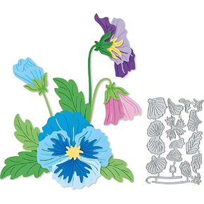 Pansy Flower Frame Metal Cutting Die Cuts, Pansy Flower Embossing Stencils DIY Crafts Cards Cutting Dies Cuts for DIY Embossing Card Making Photo Decorative Paper Dies Scrapbooking