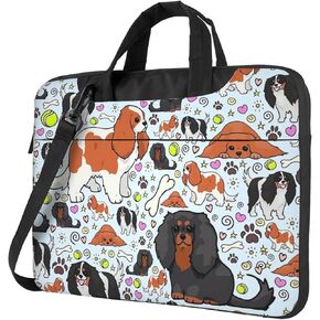 Cavalier King Charles Spaniel Pattern Laptop Bag Shoulder Messenger Bag Computer Tote Briefcase for Work School
