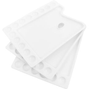 Angoily 3Pcs Plastic Paint Trays Color Mixing Board for DIY Art Painting Durable Watercolor Pigment Plates Easy Clean Palette for Creative Projects for Artists and