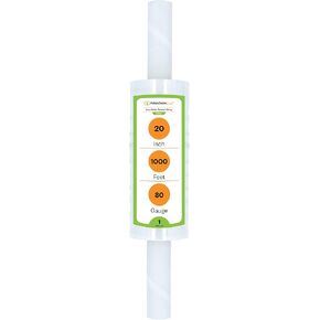 Pallet Wrap Stretch Film, Extended Core Handle, Clear, 20 Inch x 1000 Feet, 80 Gauge, 1 Pack Clear Plastic Cling with Extended Core Handles for Pallets Moving & Storing
