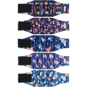 5 Pack Dog Diapers Male, High Absorbing Dog Wraps, Belly Bands for Male Dogs with Incontinence or Frequent Urination, Washable Doggie Diapers M