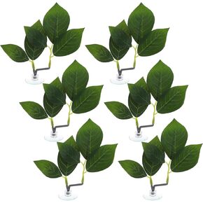 6 Pcs Fish Tank Accessories, Adjustable Fish Leaf Pad Decor with Suction Cup Leaf Hammock Aquariums Plants Accessories for Simulating Natural Habitats Spawning Grounds Resting Bed