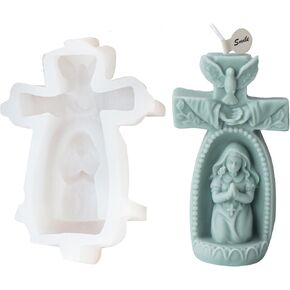 Praying Boy Candle Mold, Cross Silicone Mold for Fondant, Chocolate, Epoxy Resin, Soap, Polymer Clay, Plaster, DIY Crafts (Boy) in Saudi Arabia