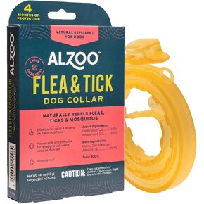Natural Flea & Tick Dog Collar, Helps Repel Fleas, Ticks & Mosquitoes, Plant-Based Active Ingredients, Phthalates and PVC Free, for Large Dogs: 40+ lbs