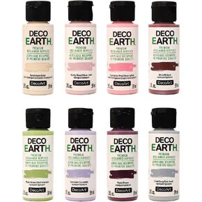 DecoEARTH Acrylic Paint Set “Wildflower Meadows" Reclaimed Premium Paint Set of 8 (2 oz.) Environmentally Friendly, made from Recycled Household Paint