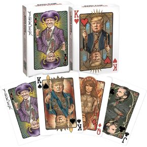 Trump Family Poker Playing Cards - Made in America - Premium Collectible Deck Featuring Trump, Melania, Trump Jr., and Biden Joker Cardstock for Poker Nights - 52 Cards + 2 Jokers