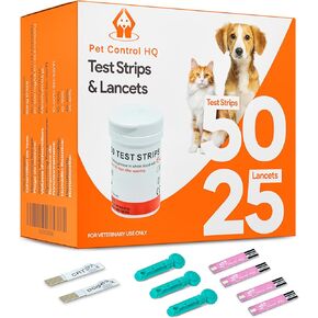 50 Test Strips for Pet Control HQ Glucose Monitor - Accurate Diabetes Testing for Dogs & Cats (Compatible with Pet Control HQ Glucose Monitoring)