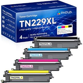 TN229XL High Yield Toner Cartridge 4-Pack Compatible Replacement for Brother TN229 TN229XL MFC-L3720CDW MFC-L3780CDW HL-L3220CDW HL-L3280CDW HL-L3300CDW HL-L3295CDW MFC-L3765CDW Toner