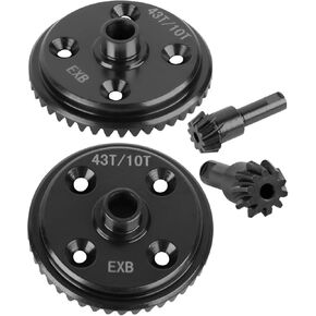 RC Steel Diff Gear 43T 10T Gearbox Differential Gears Upgrades Part for 1/8 Kraton/Outcast/Notorious/Talion 6S BLX EXB,1/7 Mojave 6S BLX EXB,43T Main Gear,Replace ARA310979,ARA310980